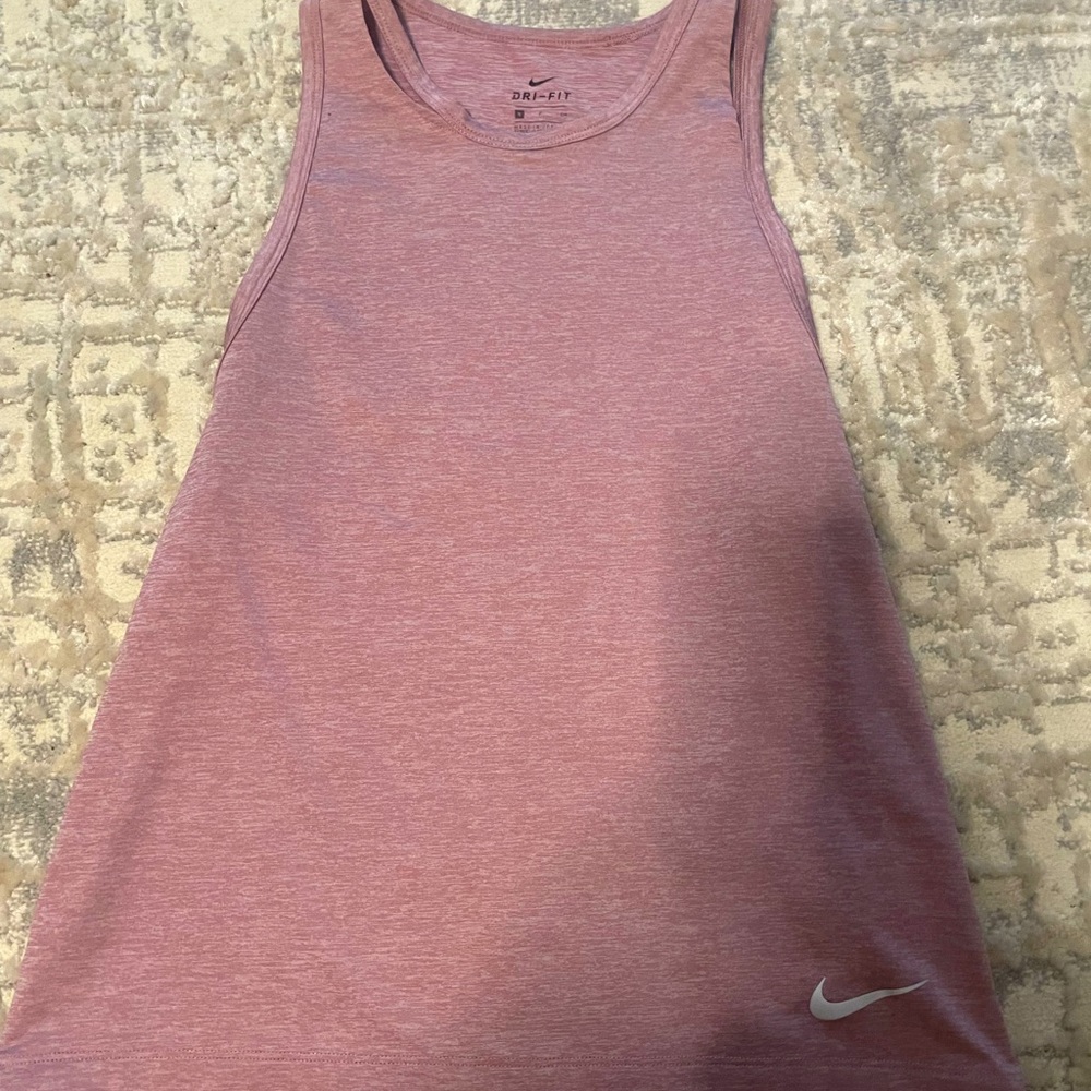 Pink Heathered Nike Tank Top - S